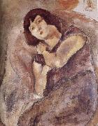 Jules Pascin Lucy wearing the purple oil painting reproduction